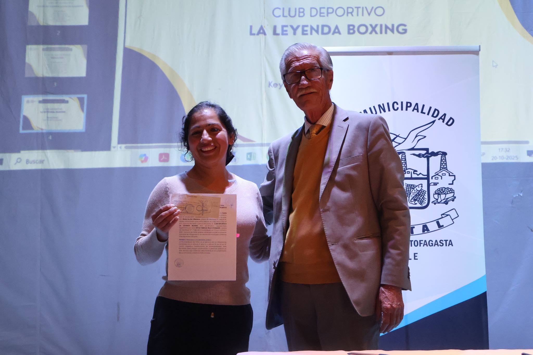 Club Deportivo La Leyenda Boxing de Taltal recibe subvención municipal 2025.