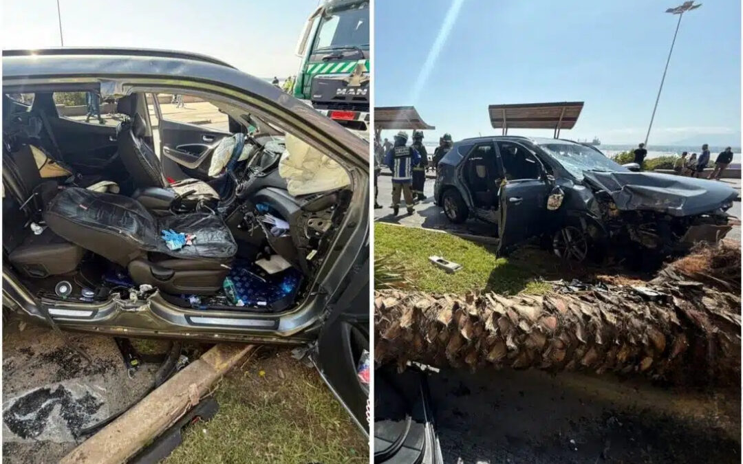 Familia choca contra una palmera en Antofagasta: escapaban de un conductor ebrio que los impactaba repetidamente