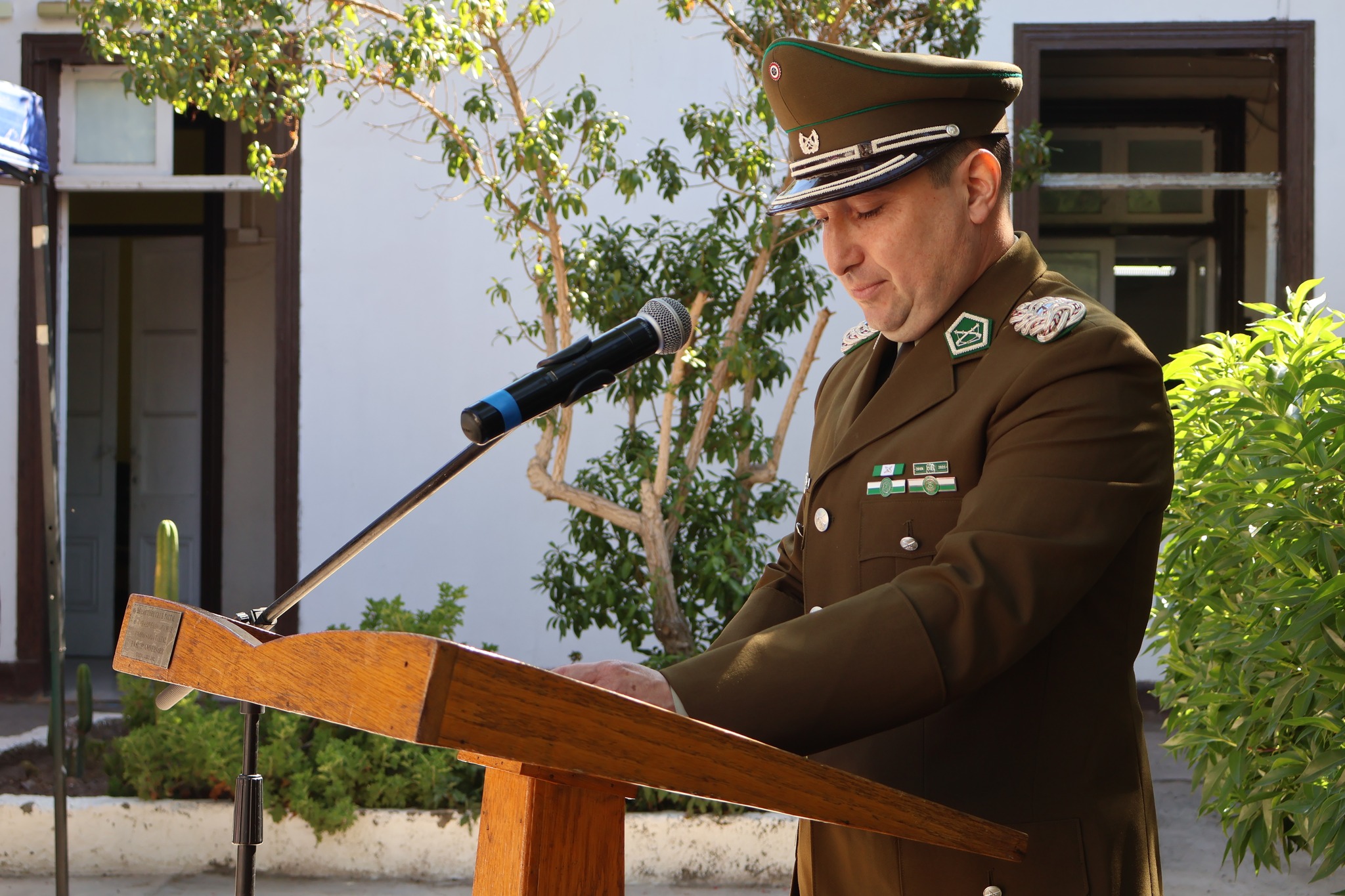 Intervención de autoridad de Carabineros en ceremonia de entrega de la comisaría de Taltal.