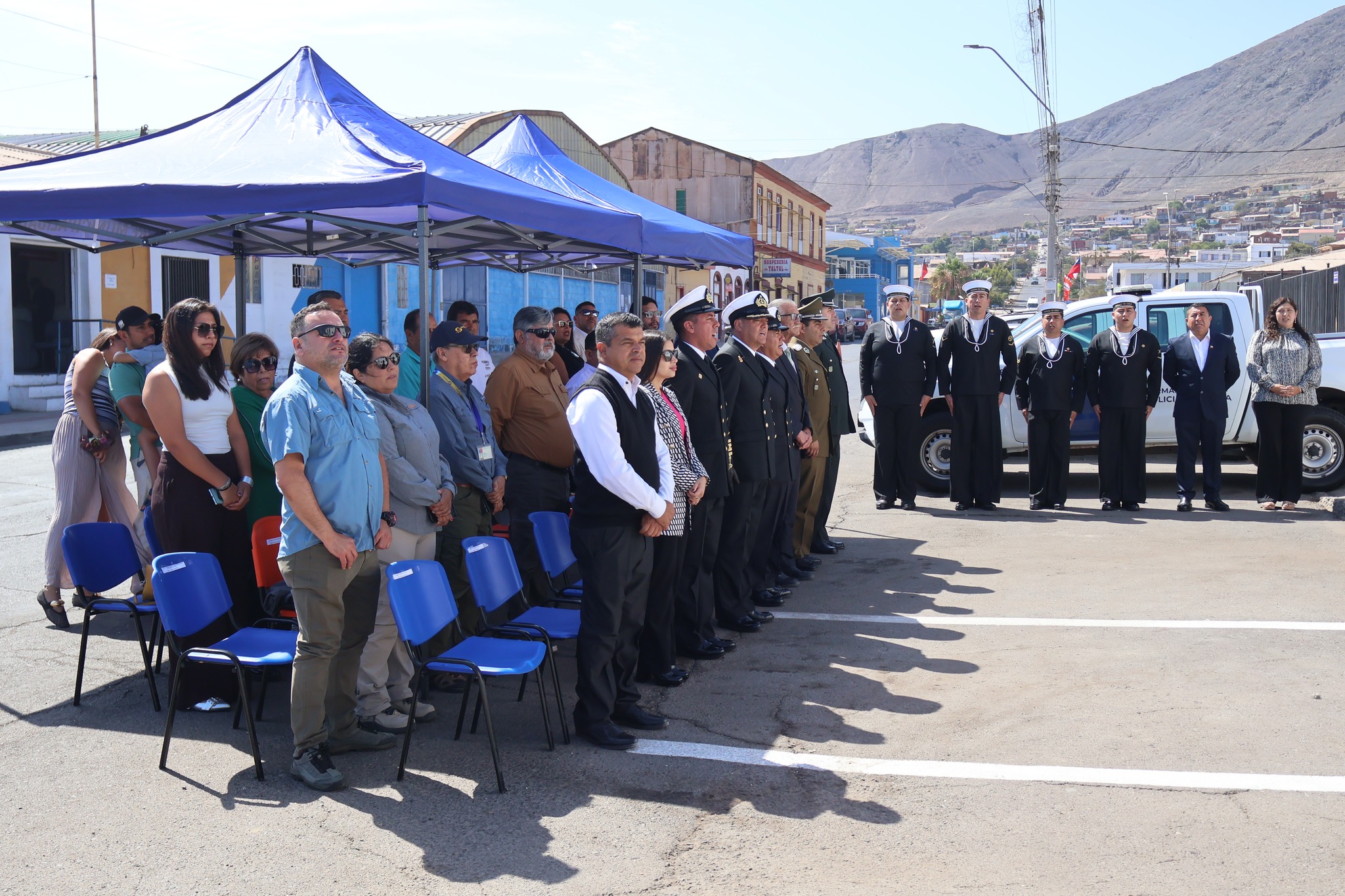 Acto protocolar de la Armada de Chile en ceremonia de cambio de mando de la Capitanía de Puerto de Taltal.