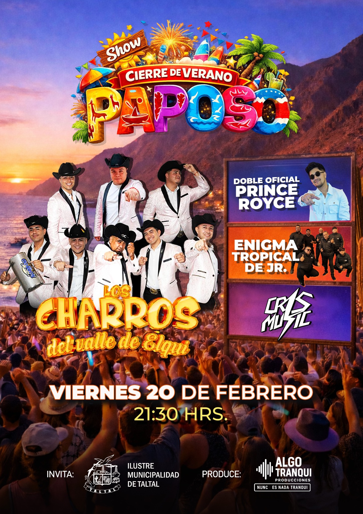 Los Charros del Valle de Elqui en vivo en cierre de verano Paposo Taltal 20 febrero 2026.