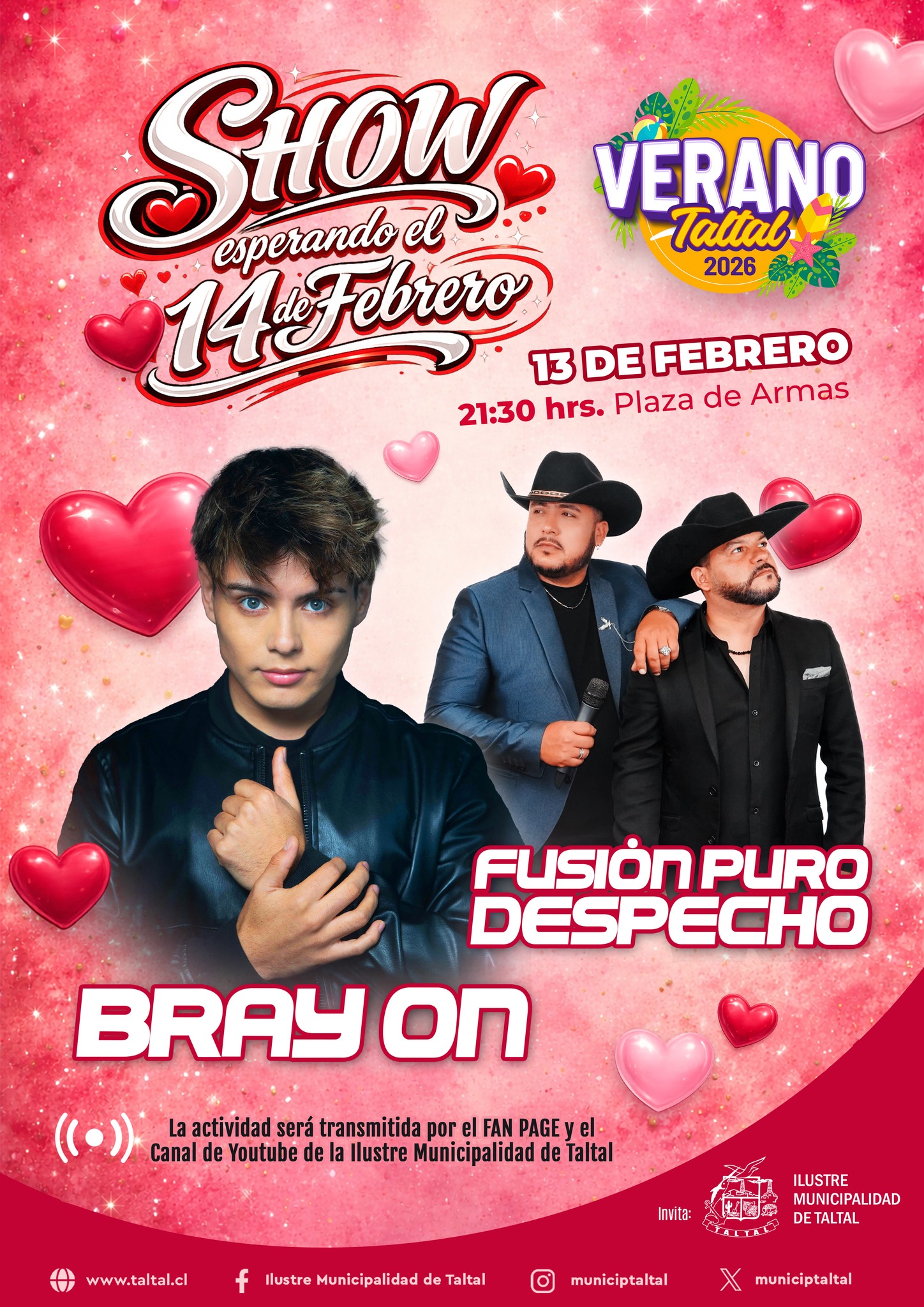 Bray On en show “Esperando el 14” Verano Taltal 2026 Plaza de Armas 13 febrero.