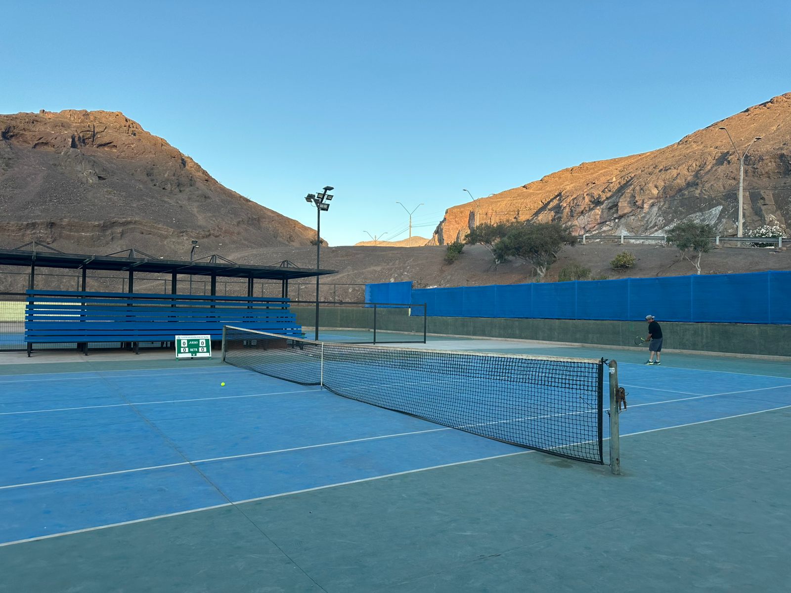 Canchas de Ferrocarril durante el desarrollo del torneo de tenis de verano en Taltal.