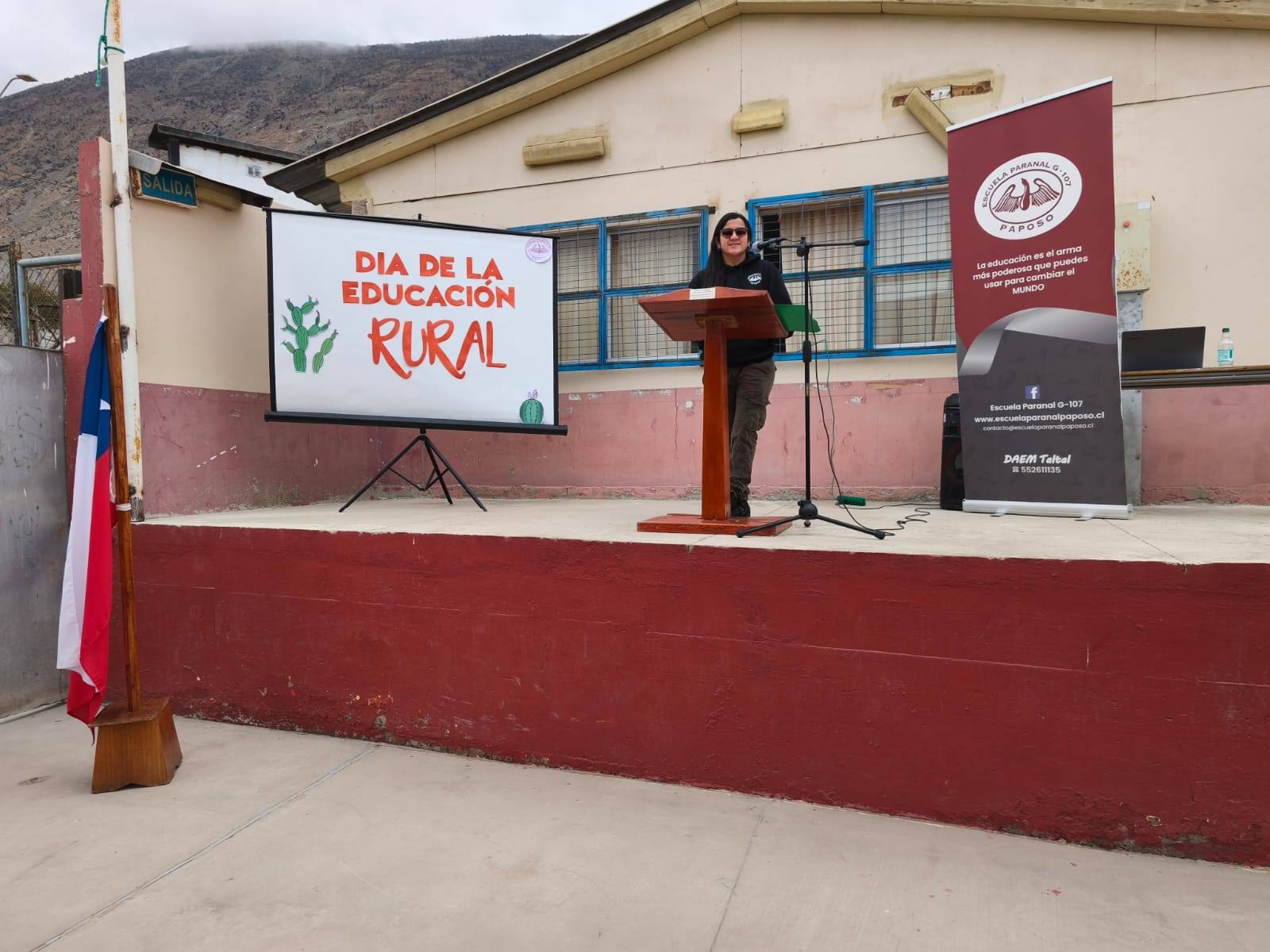 Intervención en acto escolar por el Día de la Educación Rural en Paposo.